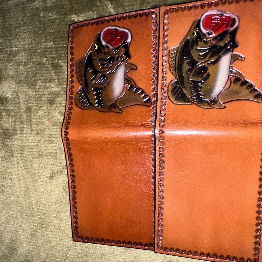 Brown Leather Fish Design Wallet